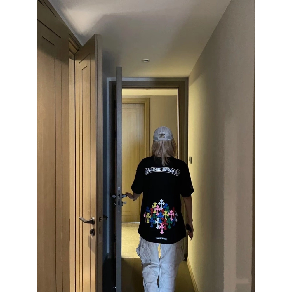 Chrome Hearts Colorful Cross Print Short Sleeve 251
