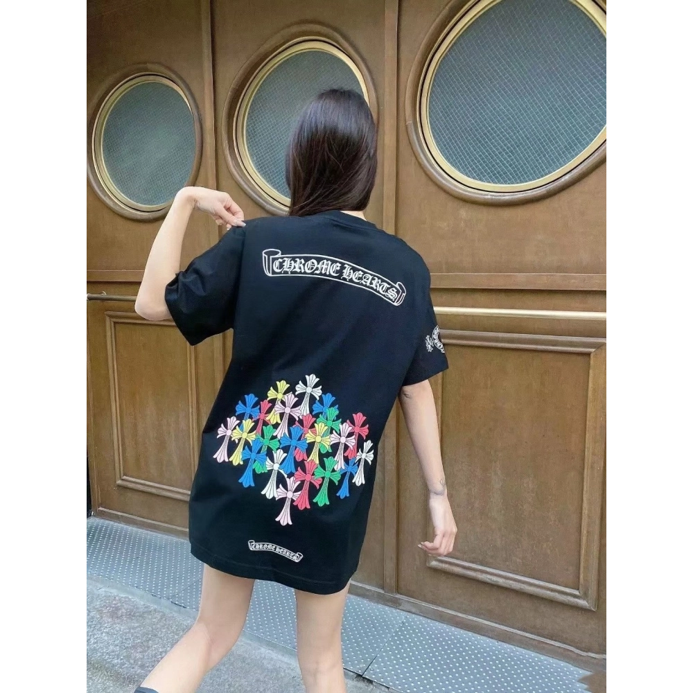 Chrome Hearts Colorful Cross Print Short Sleeve 251
