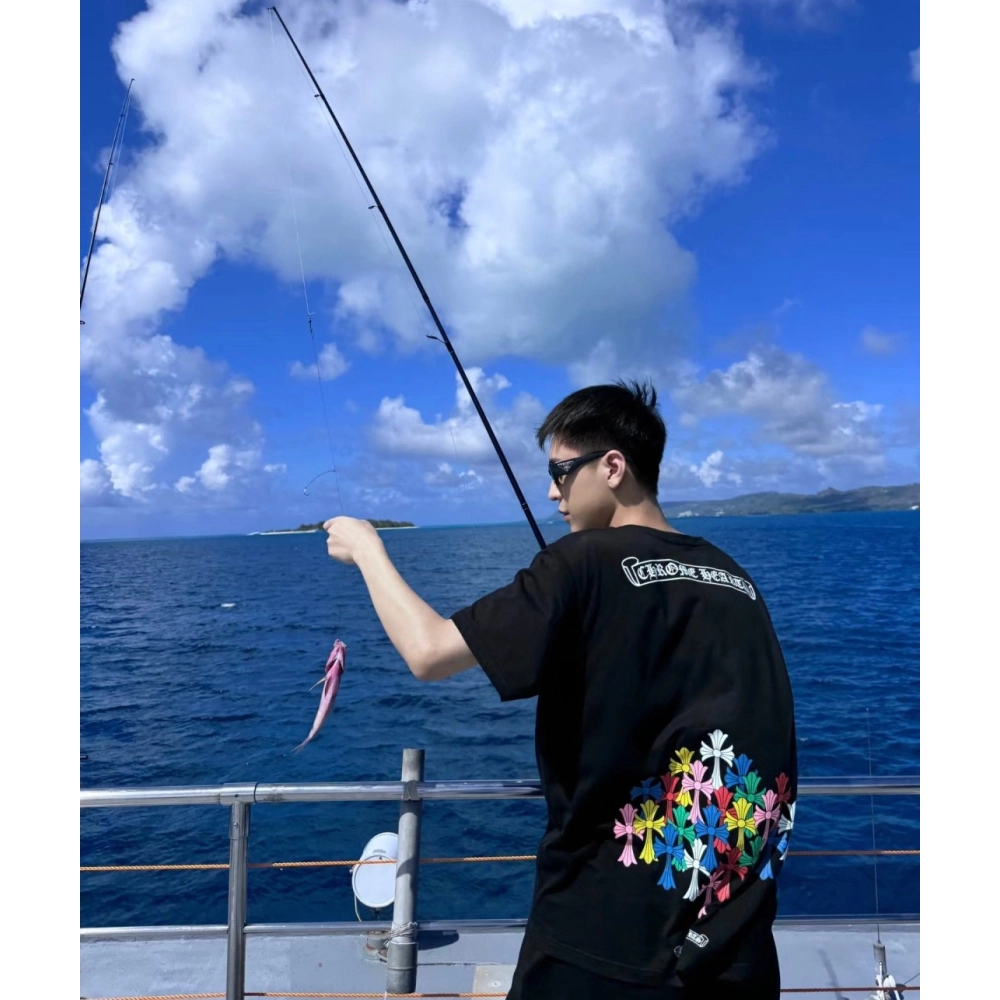 Chrome Hearts Colorful Cross Print Short Sleeve 251