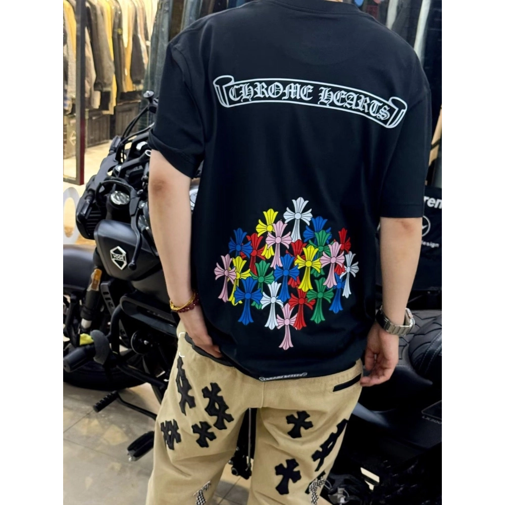 Chrome Hearts Colorful Cross Print Short Sleeve 251