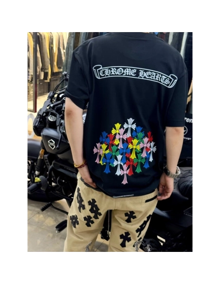 Chrome Hearts Colorful Cross Print Short Sleeve 251