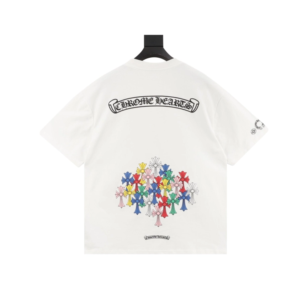 Chrome Hearts Colorful Cross Print Short Sleeve 252