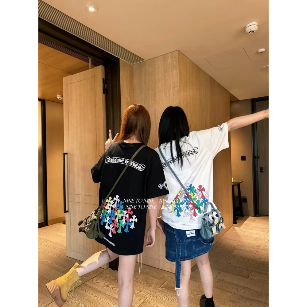 Chrome Hearts Colorful Cross Print Short Sleeve 252