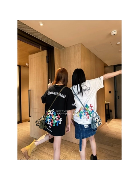 Chrome Hearts Colorful Cross Print Short Sleeve 252