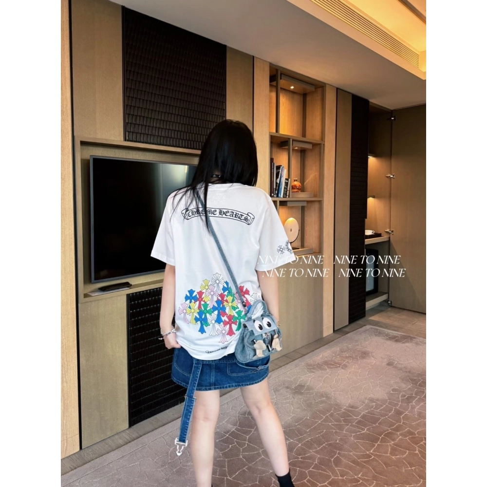 Chrome Hearts Colorful Cross Print Short Sleeve 252