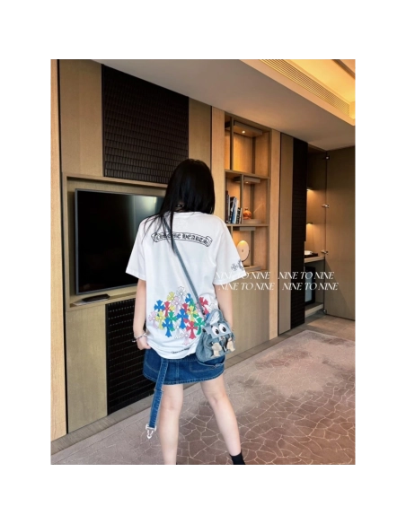 Chrome Hearts Colorful Cross Print Short Sleeve 252