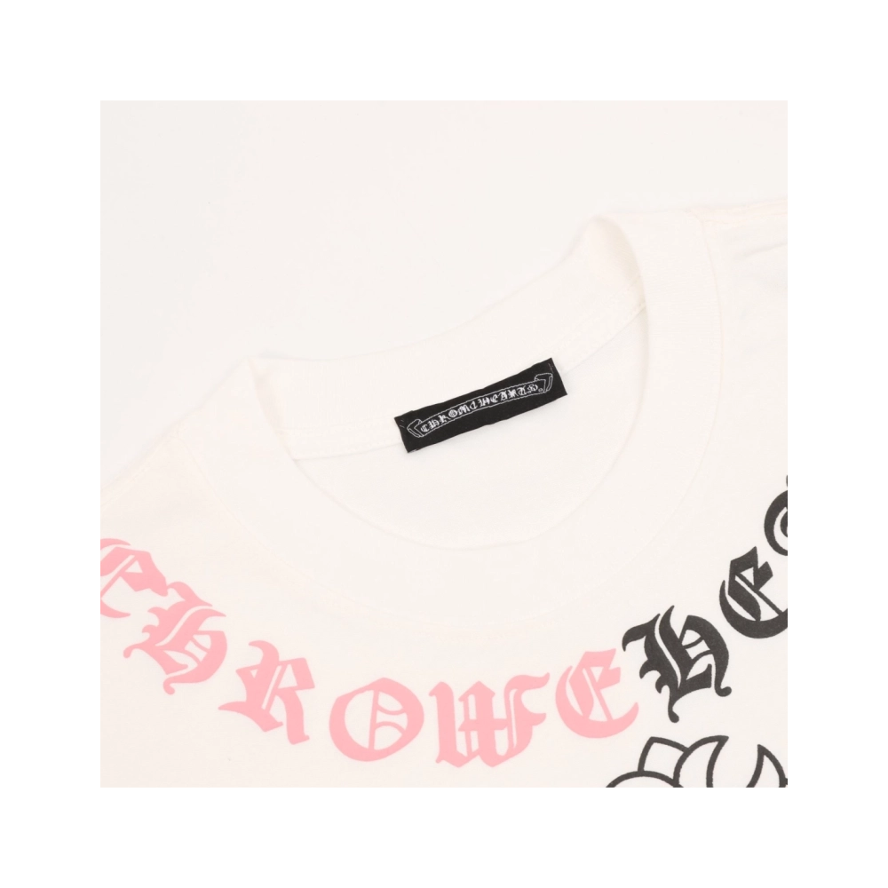 Chrome Hearts Color-Block Gothic Letter Cross Necklace Short Sleeve 254