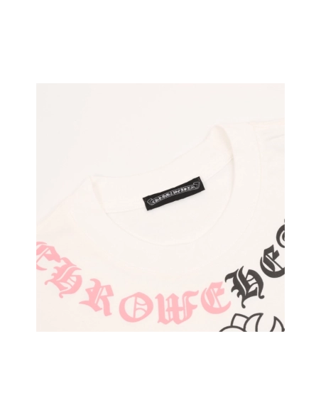 Chrome Hearts Color-Block Gothic Letter Cross Necklace Short Sleeve 254