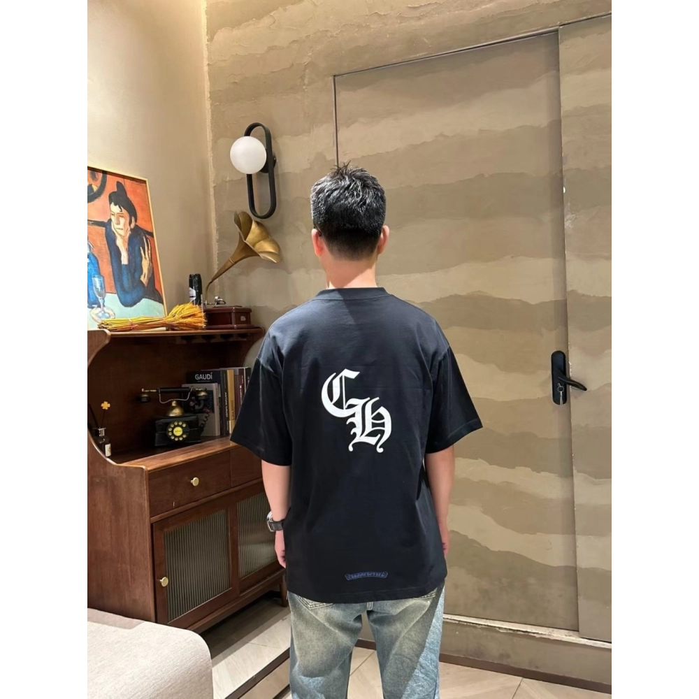 Chrome Hearts Gothic Minimalist Letter Print Short Sleeve 255