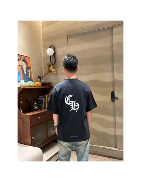Chrome Hearts Gothic Minimalist Letter Print Short Sleeve 255