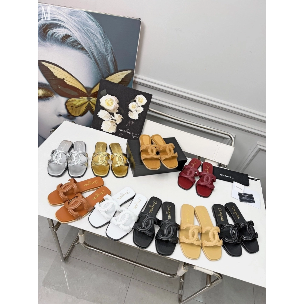 Chanel Slippers 130,Chanel Slippers,Slides Slippers,More Brands