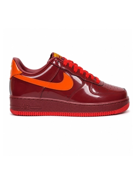 Nike Air Force 1 Low - Patent Leather Dark Team Red Safety Orange,NIKE AIR FORCE,NIKE SHOES