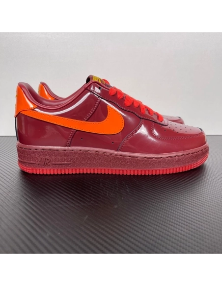 Nike Air Force 1 Low - Patent Leather Dark Team Red Safety Orange,NIKE AIR FORCE,NIKE SHOES