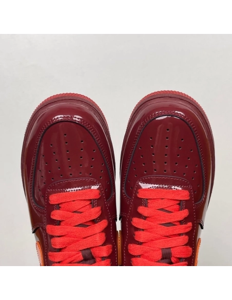 Nike Air Force 1 Low - Patent Leather Dark Team Red Safety Orange,NIKE AIR FORCE,NIKE SHOES