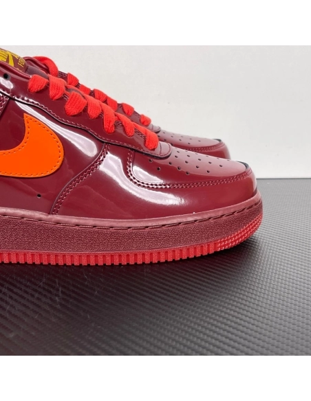 Nike Air Force 1 Low - Patent Leather Dark Team Red Safety Orange,NIKE AIR FORCE,NIKE SHOES