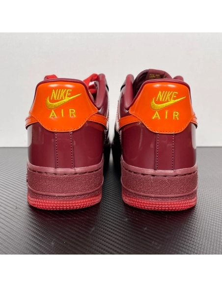 Nike Air Force 1 Low - Patent Leather Dark Team Red Safety Orange,NIKE AIR FORCE,NIKE SHOES