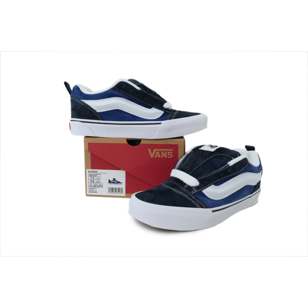 premium reps Vans Knu-Skool Navy White VN0009QC6BP sneakers at Shoes Official. Shop iconic styles from top brands