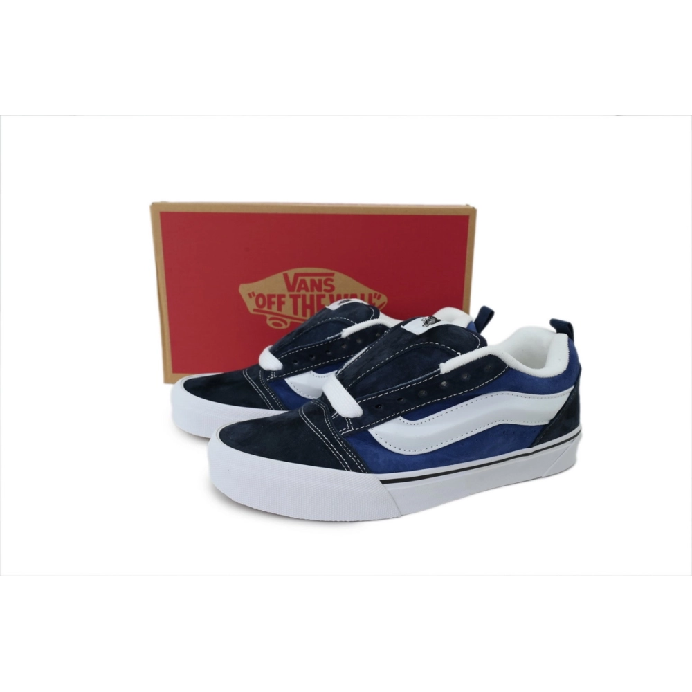 premium reps Vans Knu-Skool Navy White VN0009QC6BP sneakers at Shoes Official. Shop iconic styles from top brands