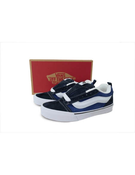 premium reps Vans Knu-Skool Navy White VN0009QC6BP sneakers at Shoes Official. Shop iconic styles from top brands