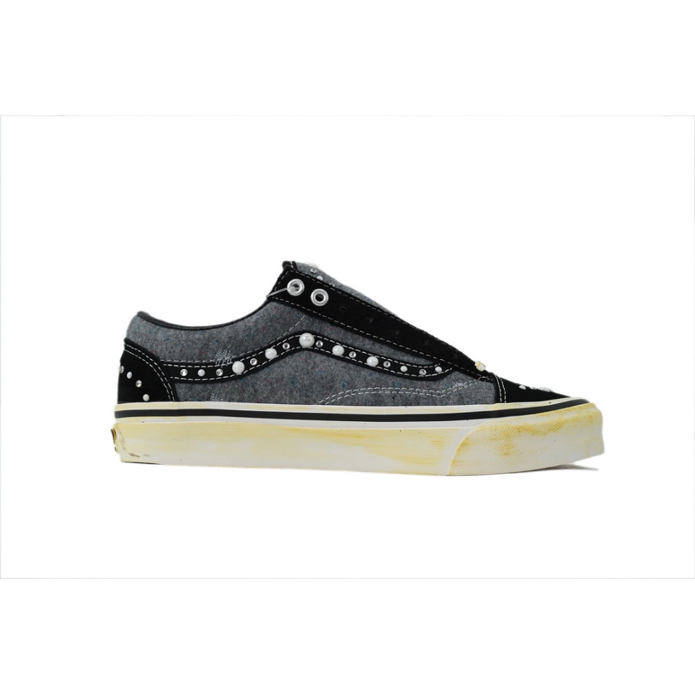 premium reps SATOSHI NAKAMOTO x Vans Old Skool Reissue 36 Speckled Moving Blanket Grey sneakers at Shoes Official. Shop iconic s