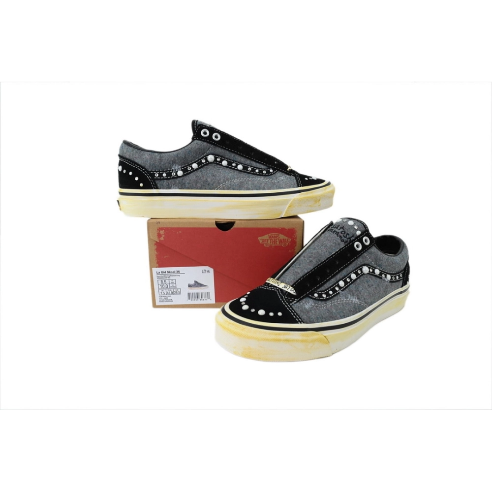 premium reps SATOSHI NAKAMOTO x Vans Old Skool Reissue 36 Speckled Moving Blanket Grey sneakers at Shoes Official. Shop iconic s