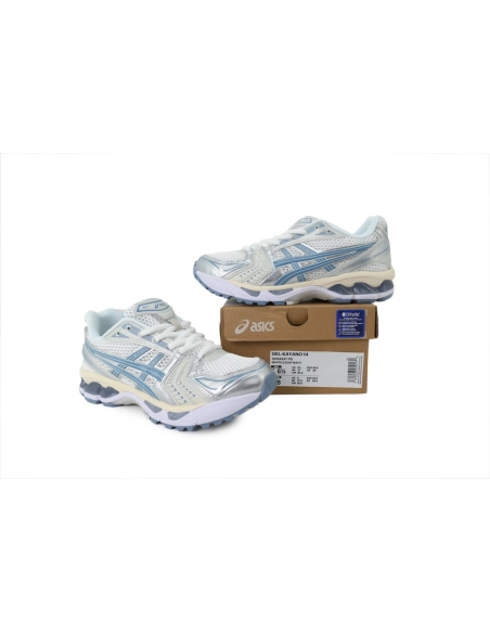 premium reps ASICS Gel-Kayano 14 White Light Navy 1203A537-115 sneakers at Shoes Official. Shop iconic styles from top brands