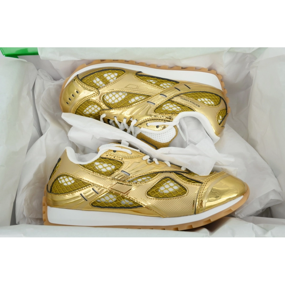 premium reps Bottega Veneta Orbit Sneaker Golden sneakers at Shoes Official. Shop iconic styles from top brands