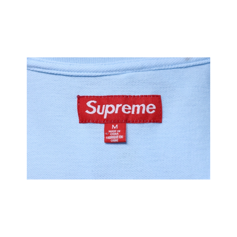 premium reps Supreme 25SS No.7 Script Embroidered Short-Sleeve Polo Shirt Sky Blue sneakers at Shoes Official. Shop iconic style