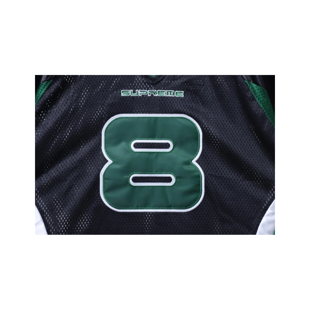premium reps Supreme x Martine Rose Mesh American Style Short Sleeve Football Jersey Green sneakers at Shoes Official. Shop icon
