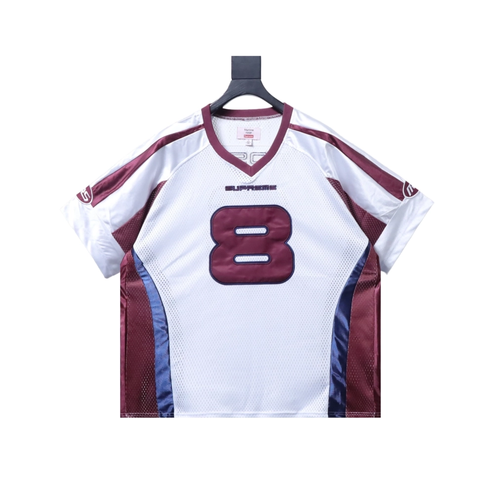 premium reps Supreme x Martine Rose Mesh American Style Short Sleeve Football Jersey White sneakers at Shoes Official. Shop icon