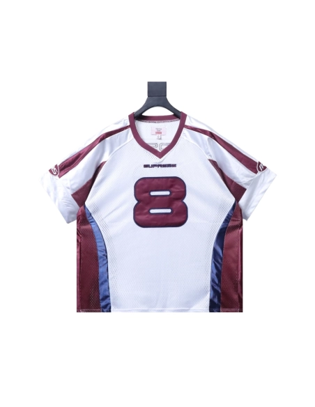 premium reps Supreme x Martine Rose Mesh American Style Short Sleeve Football Jersey White sneakers at Shoes Official. Shop icon