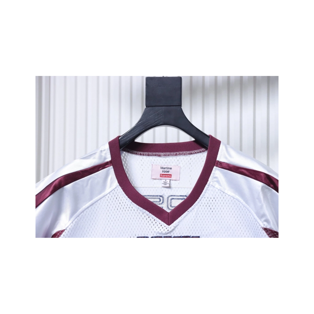 premium reps Supreme x Martine Rose Mesh American Style Short Sleeve Football Jersey White sneakers at Shoes Official. Shop icon
