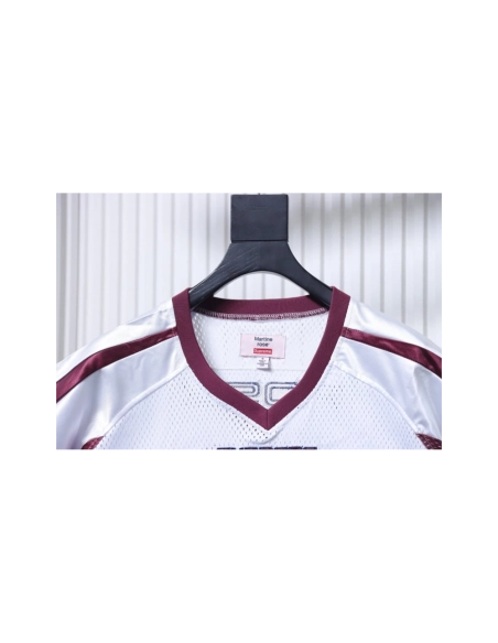 premium reps Supreme x Martine Rose Mesh American Style Short Sleeve Football Jersey White sneakers at Shoes Official. Shop icon