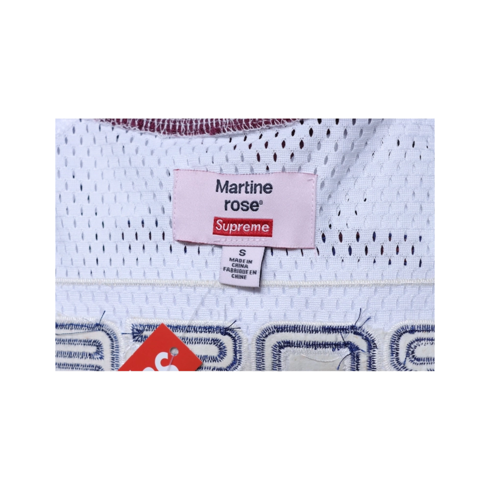 premium reps Supreme x Martine Rose Mesh American Style Short Sleeve Football Jersey White sneakers at Shoes Official. Shop icon