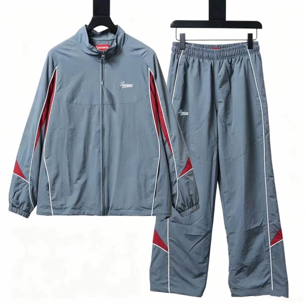 premium reps Supreme 25FW Contrast Piping Track Grey sneakers at Shoes Official. Shop iconic styles from top brands