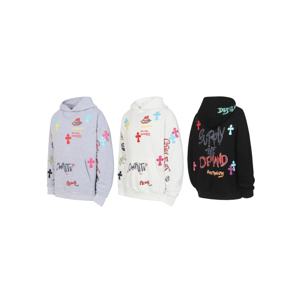 premium reps Chrome Hearts Multicolor Letter Print Hoodie Black White Grey sneakers at Shoes Official. Shop iconic styles from t