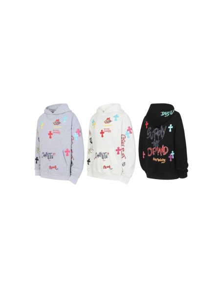 premium reps Chrome Hearts Multicolor Letter Print Hoodie Black White Grey sneakers at Shoes Official. Shop iconic styles from t
