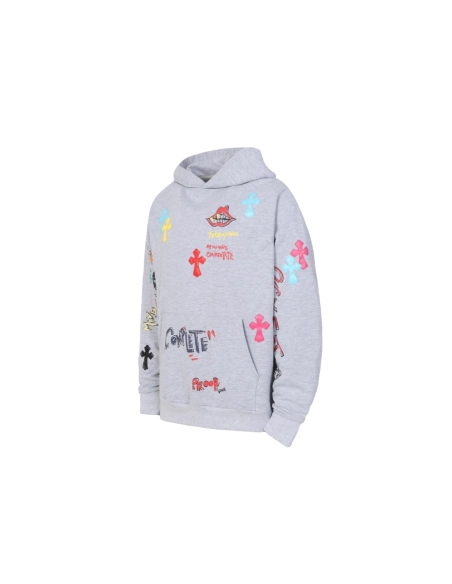 premium reps Chrome Hearts Multicolor Letter Print Hoodie Black White Grey sneakers at Shoes Official. Shop iconic styles from t