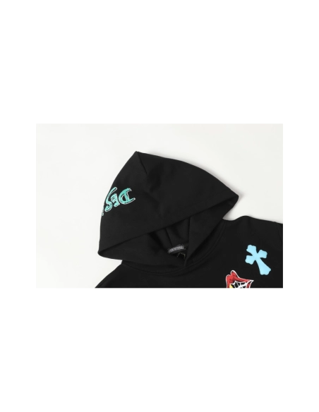 premium reps Chrome Hearts Multicolor Letter Print Hoodie Black White Grey sneakers at Shoes Official. Shop iconic styles from t
