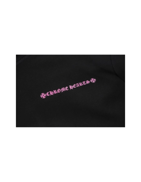 premium reps Chrome Hearts Hoodie with Purple Horseshoe and Floral Sleeve Print Black sneakers at Shoes Official. Shop iconic st