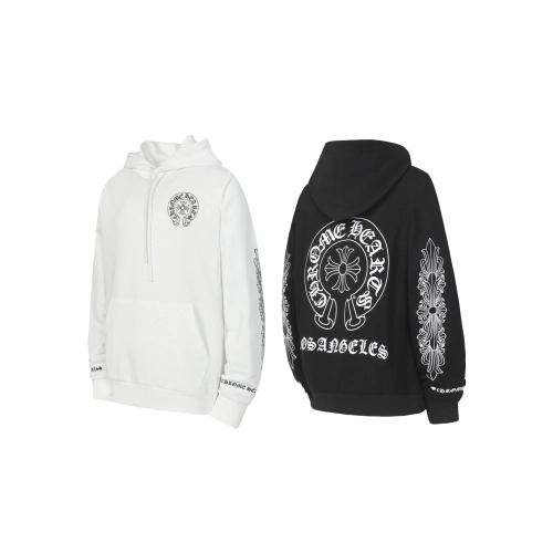 premium reps Chrome Hearts Horseshoe Floral Cross Sleeve Sweatshirt Black White sneakers at Shoes Official. Shop iconic styles f