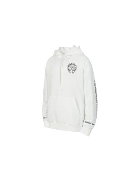 premium reps Chrome Hearts Horseshoe Floral Cross Sleeve Sweatshirt Black White sneakers at Shoes Official. Shop iconic styles f