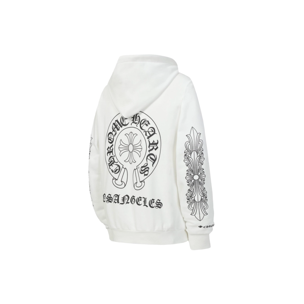 premium reps Chrome Hearts Horseshoe Floral Cross Sleeve Sweatshirt Black White sneakers at Shoes Official. Shop iconic styles f