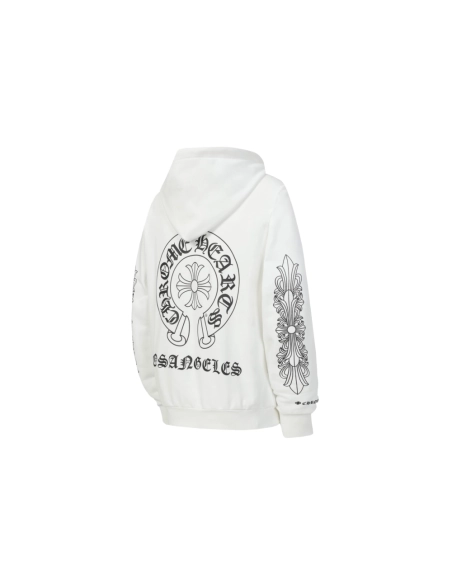 premium reps Chrome Hearts Horseshoe Floral Cross Sleeve Sweatshirt Black White sneakers at Shoes Official. Shop iconic styles f