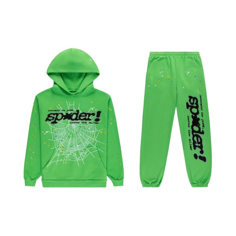 premium reps Sp5der Punk V2 Hoodie Sweatpant Set Bright Green- S220 UD sneakers at Shoes Official. Shop iconic styles from top b