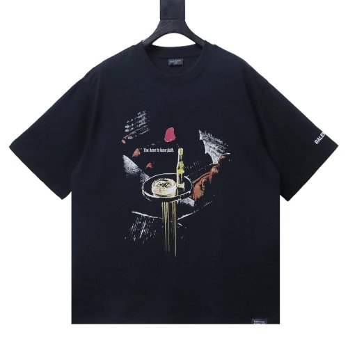 premium reps Balenciaga HBO Collaboration Embroidered Rose Bottle T-Shirt Black sneakers at Shoes Official. Shop iconic styles f