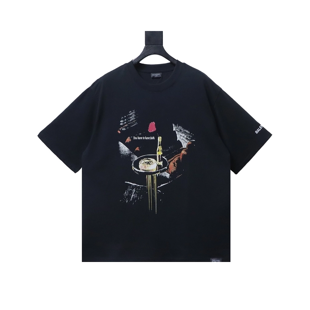 premium reps Balenciaga HBO Collaboration Embroidered Rose Bottle T-Shirt Black sneakers at Shoes Official. Shop iconic styles f