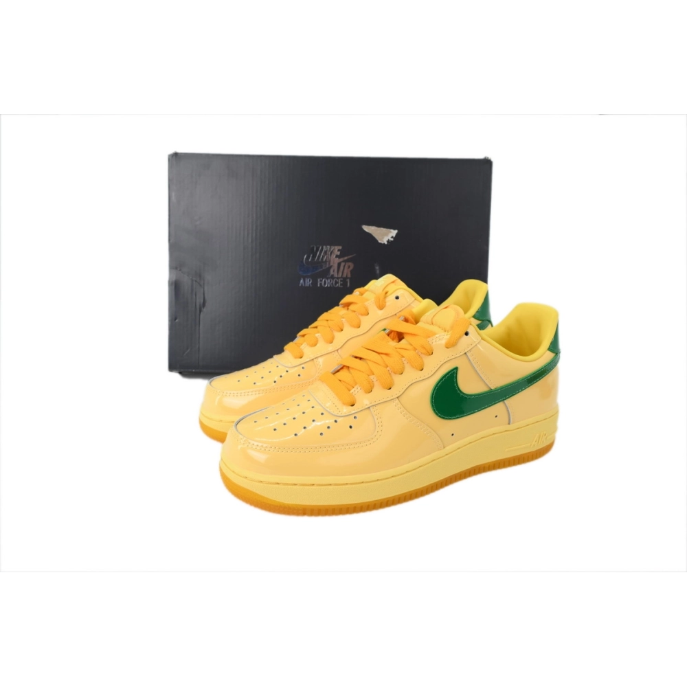 premium reps Nike Air Force 1 Low Patent Leather Topaz GoldIO4489-700 sneakers at Shoes Official. Shop iconic styles from top br