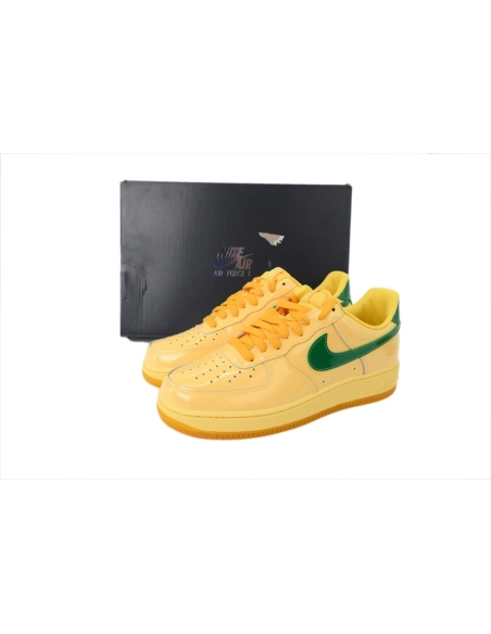 premium reps Nike Air Force 1 Low Patent Leather Topaz GoldIO4489-700 sneakers at Shoes Official. Shop iconic styles from top br
