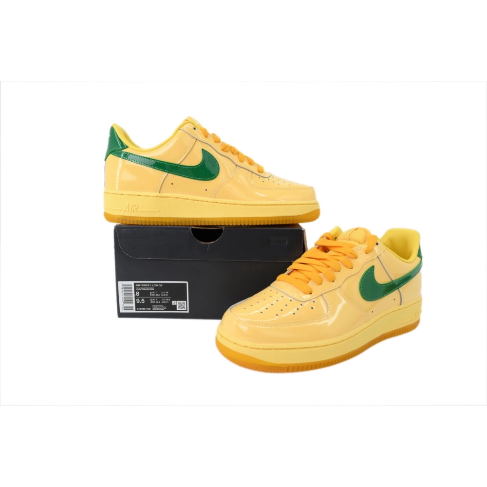 premium reps Nike Air Force 1 Low Patent Leather Topaz GoldIO4489-700 sneakers at Shoes Official. Shop iconic styles from top br